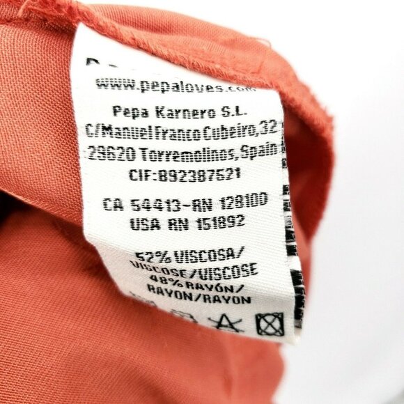 PEPALOVES Palm Jacquard Jumpsuit Orange Textured Wide Leg XS S M L - Picture 8 of 8